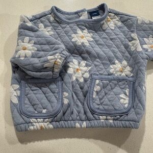 Old Navy Blue Floral Sweater 0-3M
